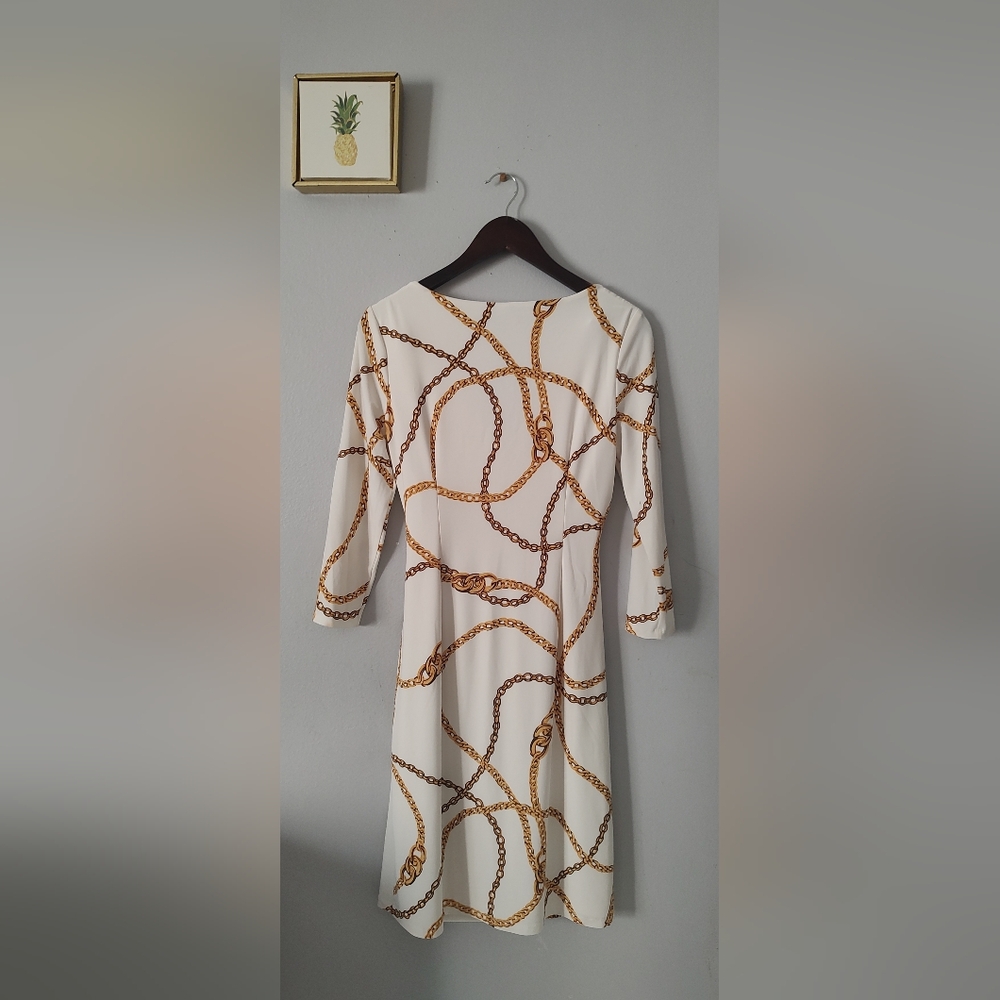 Ralph Lauren dress  Gold Chain  Size 6 Midi Cocktail Read Full Drescription - Picture 12 of 14
